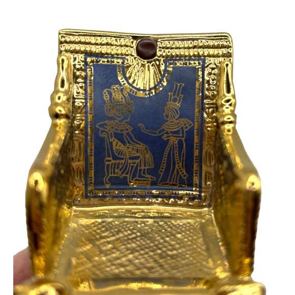 King Tut GOLDEN THRONE Figurine Franklin Mint Treasures of Tutankhamun 1989 - Picture 11 of 11